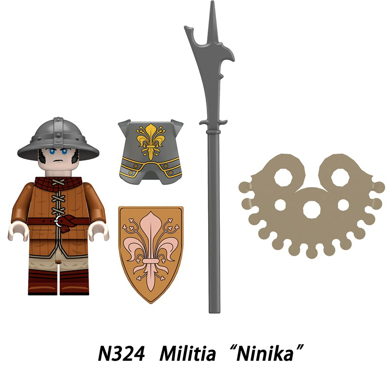 N322-325 Medieval War Castle Militia Soliders Building Blocks Eagle Ninika Army Weapons Duke Sword Bricks Toy Boy Children Gifts
