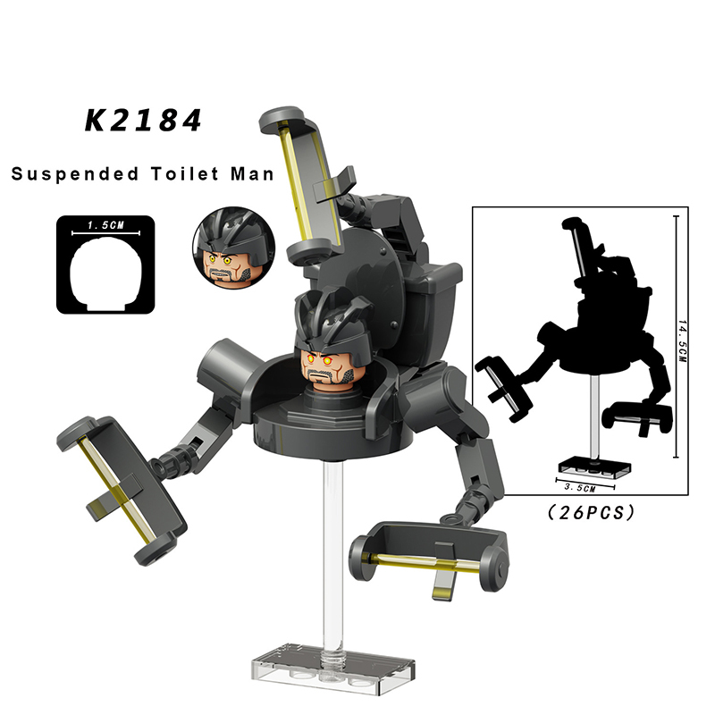 KDL825 Web Anime UFO Toilet Man Minifigs Building Blocks Titan Audio Man Person Weapon Gun Swords Chainsaw Toys Boys