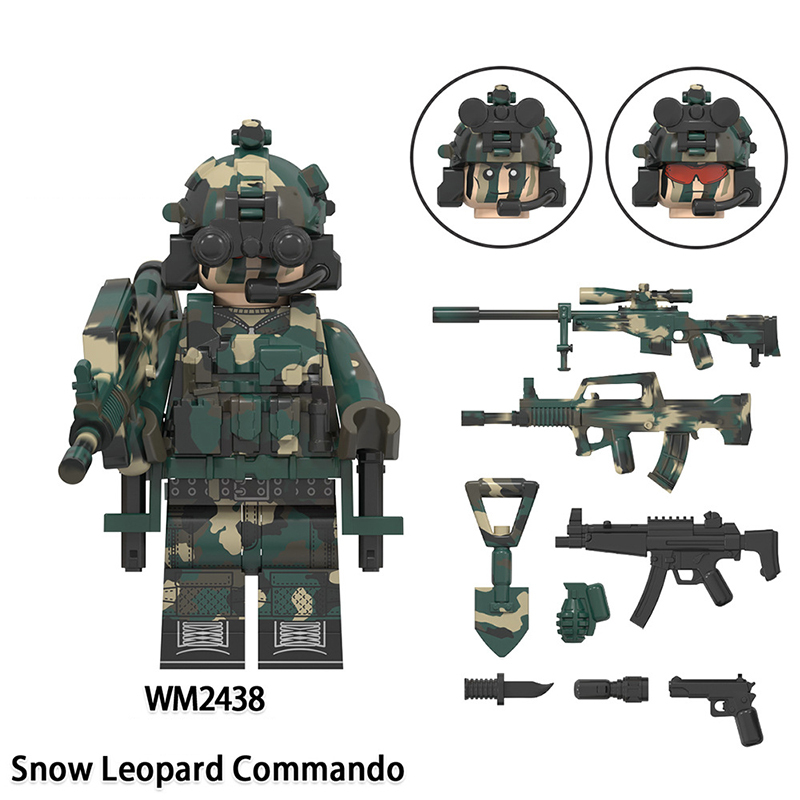 WM6147 Military Series Special Forces Action Figures KSK Snow Leopard Commando Building Blocks Weapon Children Gifts Toys Boy