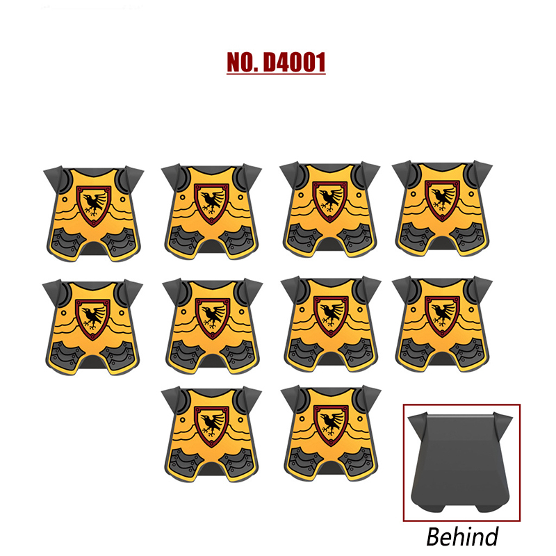MOC Medieval Red Lion Black Eagle Knights Armor Building Block Military Castle Soldier Figures Accessories Weapons Children Gift Toy