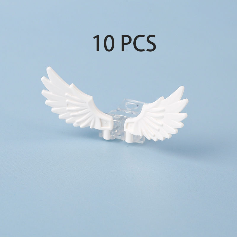MOC Angle Chrome Golden Wings Building Blocks Kit Plating Shiny Feather Animals Flying Horse Blocks Assemble Toys Compatible