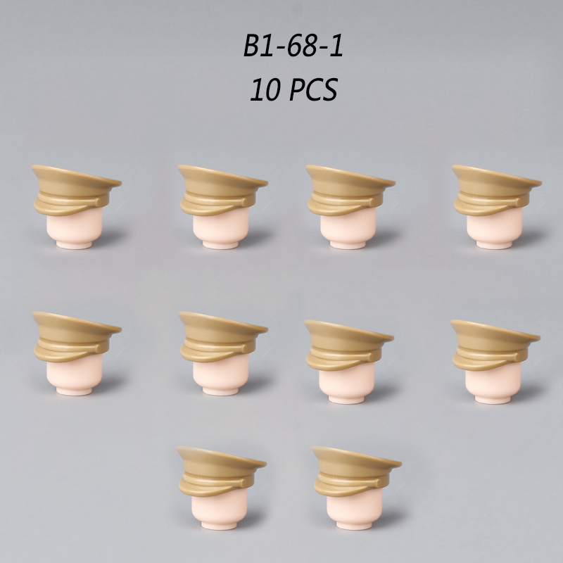 WW1 WW2 Soliders Senior General Caps Building Blocks Military Army Sailor Hat Weapons Minifigs Helmets Headgear Hats Bricks Toys