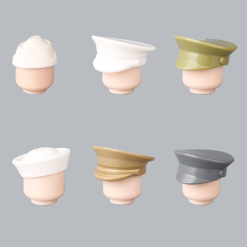 WW1 WW2 Soliders Senior General Caps Building Blocks Military Army Sailor Hat Weapons Minifigs Helmets Headgear Hats Bricks Toys