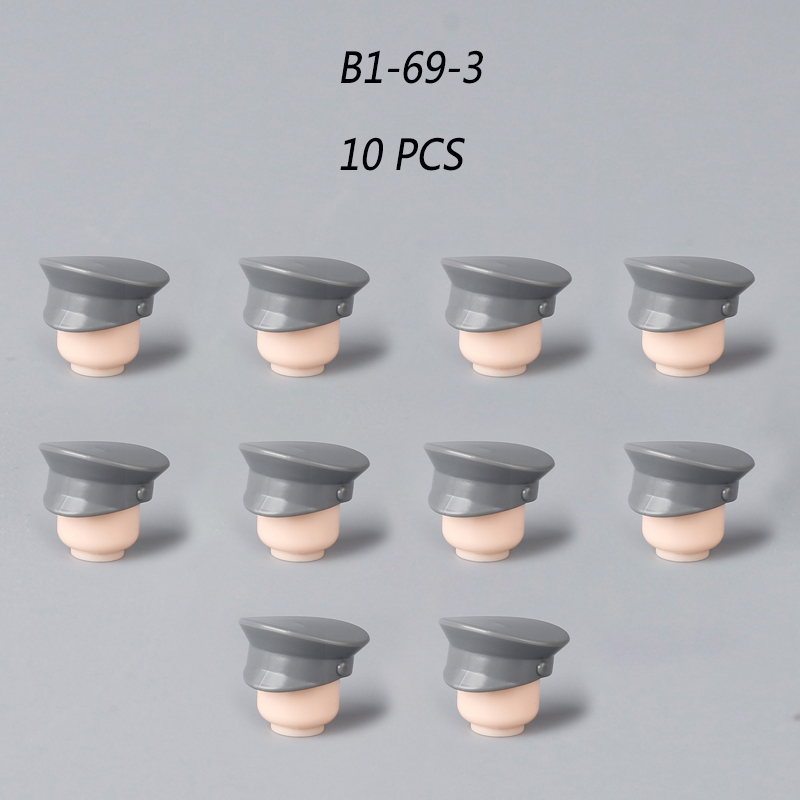 WW1 WW2 Soliders Senior General Caps Building Blocks Military Army Sailor Hat Weapons Minifigs Helmets Headgear Hats Bricks Toys