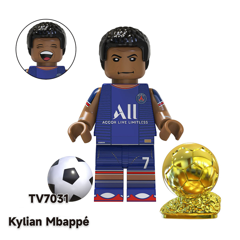 TV6504 Football Star Leo Kaka Neymar Anime Minifigs Building Blocks World Luka Modric Cartoon Boys Toys Gifts Children Compatible