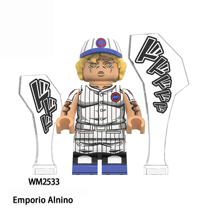 WM6160 Japanese Series Narciso Anasui Rikiel Minifigs Building Blocks JoJo's Bizarre Adventure Action Figures Children Gifts Toys