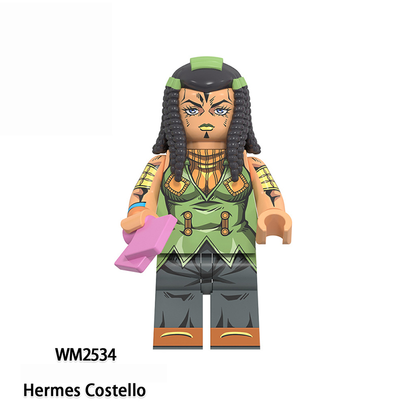 WM6160 Japanese Series Narciso Anasui Rikiel Minifigs Building Blocks JoJo's Bizarre Adventure Action Figures Children Gifts Toys