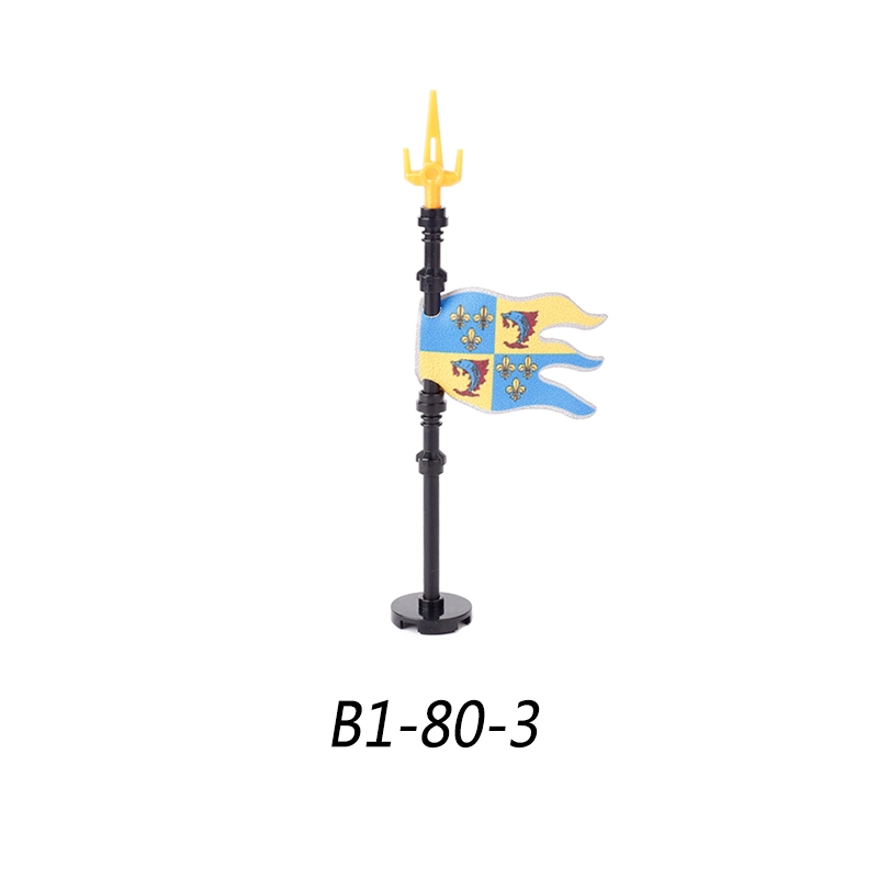MOC Medieval Wolf Flag Building Blocks Rome Kit Eagle Knights Banner Stand Lion Castle Accessories DIY Bricks Toys Children Gift
