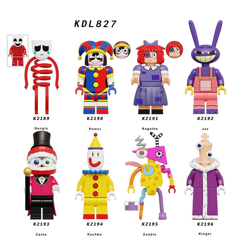KDL827 Japanese Anime The Amazing Digital Circus Ango Minifigs Building Blocks Jax Gangle Action Figures Children Toys Gifts