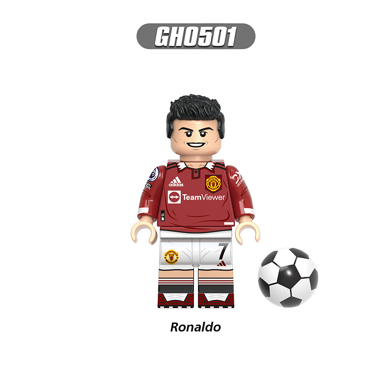 G0163 New Soccer Stars Football Minifigs Messi Neymar Building Blocks Modric Benzema Action Figures Educational Toys Children Gifts
