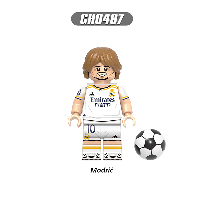 G0163 New Soccer Stars Football Minifigs Messi Neymar Building Blocks Modric Benzema Action Figures Educational Toys Children Gifts