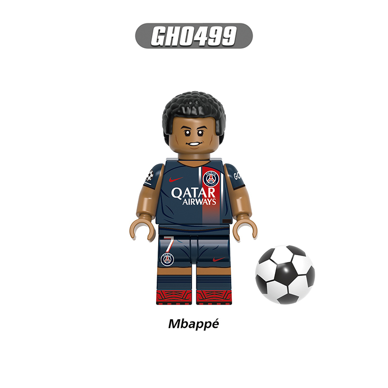 G0163 New Soccer Stars Football Minifigs Messi Neymar Building Blocks Modric Benzema Action Figures Educational Toys Children Gifts