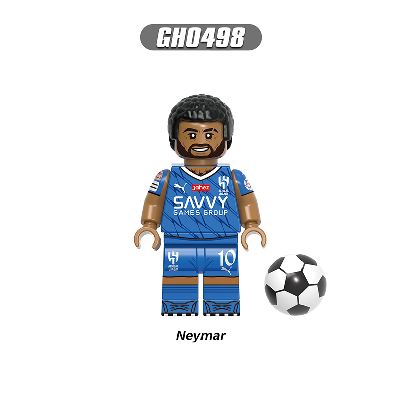 G0163 New Soccer Stars Football Minifigs Messi Neymar Building Blocks Modric Benzema Action Figures Educational Toys Children Gifts