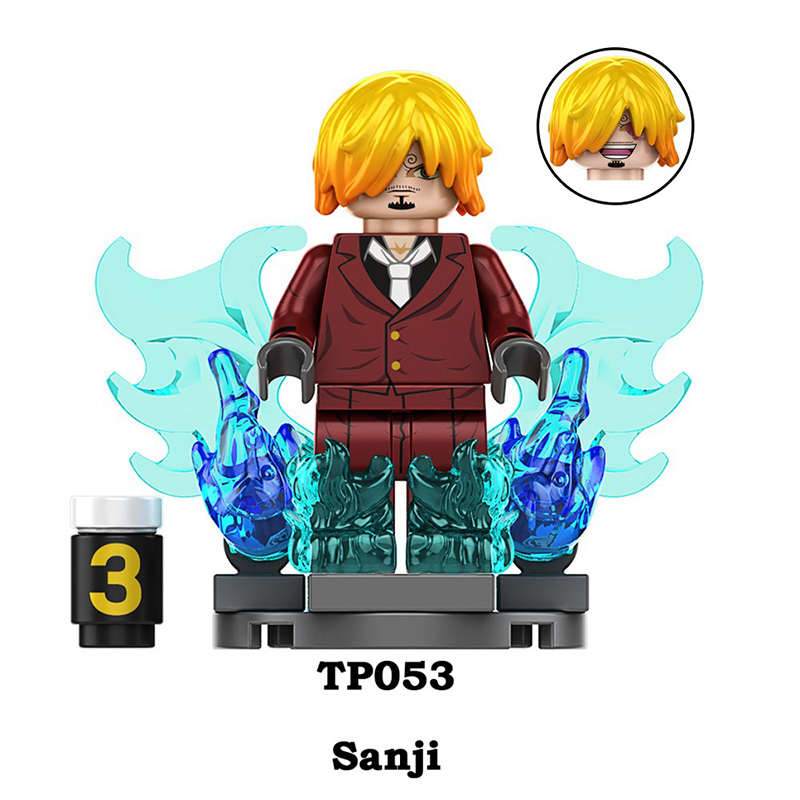 TP1007 One Piece Japanese Anime Luffy Minifigs Action Figure Sanji Building Blocks Law Zoro Cartoon Movie Model Kids Birthday Gift