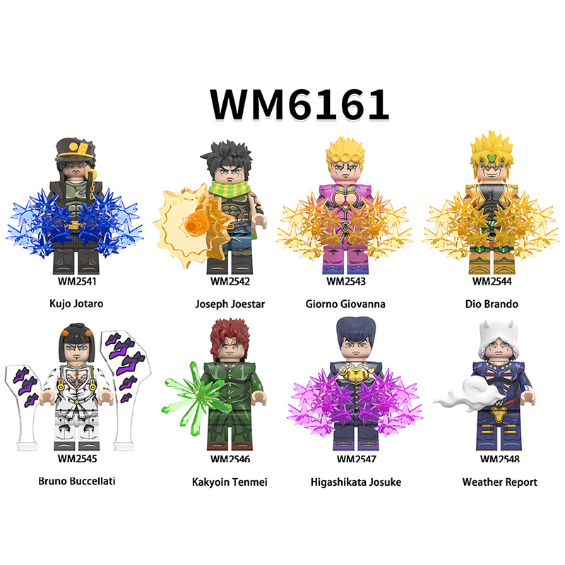 WM6161 TV Anime Series Kujo Jotaro Dio Brando Minifigs Building Blocks JoJo's Bizarre Adventure Action Figures Children Gifts Toys