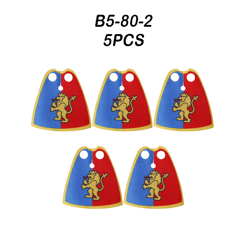 MOC Medieval Military Wolf Flag Building Blocks Rome Eagle Knights Banner Stand Lion Castle Accessories Minifigs Bricks Toys Kids Gift