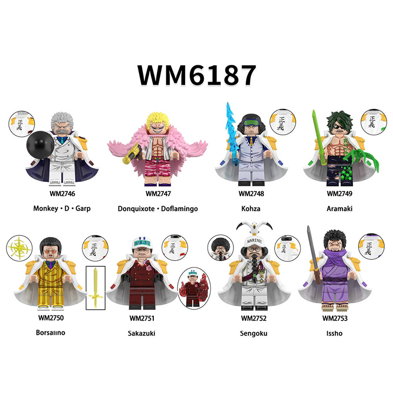 WM6187 One Piece Japanese Anime Kohza Minifigs Aramaki Action Figures Issho Building Blocks Cartoon Movie Model Kids Birthday Gift
