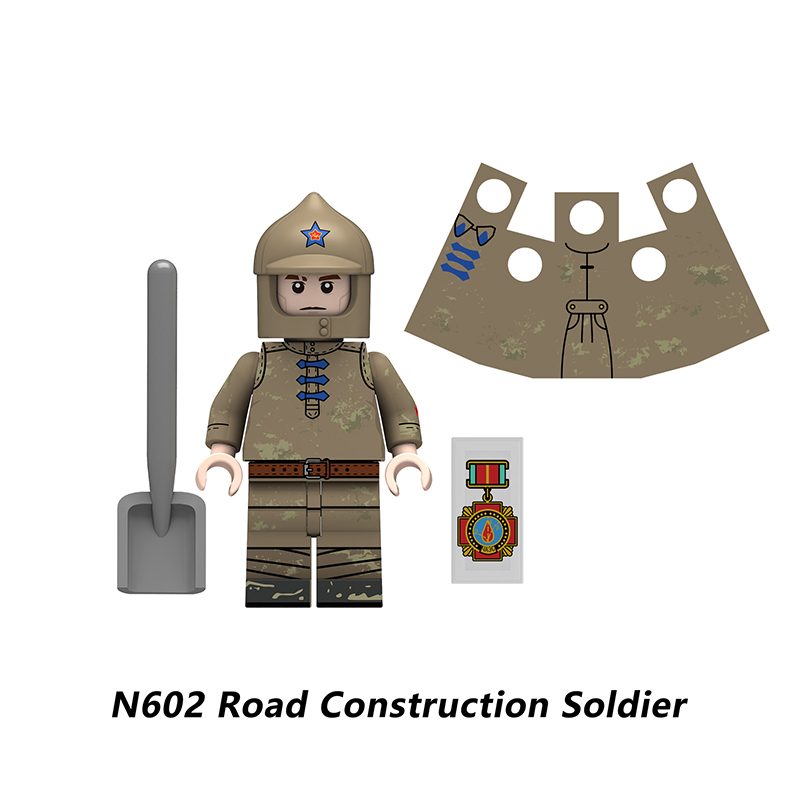 N601-604 Medieval Military Soviet Cavalry Action Figures Iron Phoenix White Lily Soliders Weapon Helmet Army Children Gifts Boys Toys