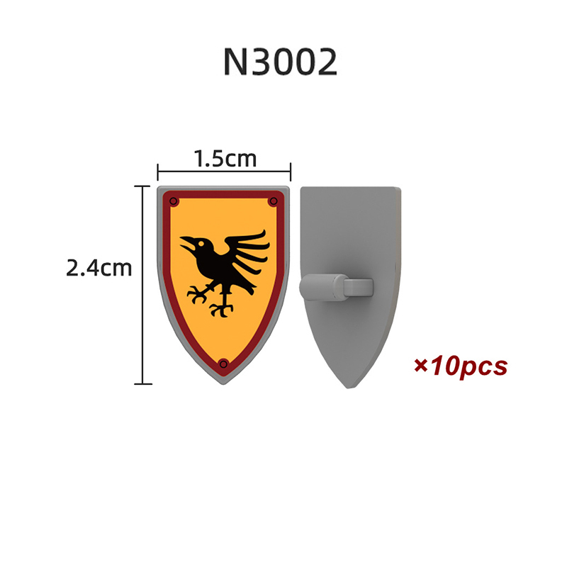 N3001-3008 Medieval Series England Red Lion Shield Building Blocks Army Soldiers Knight Infantry Sword Weapon Boy Toys Children Gifts