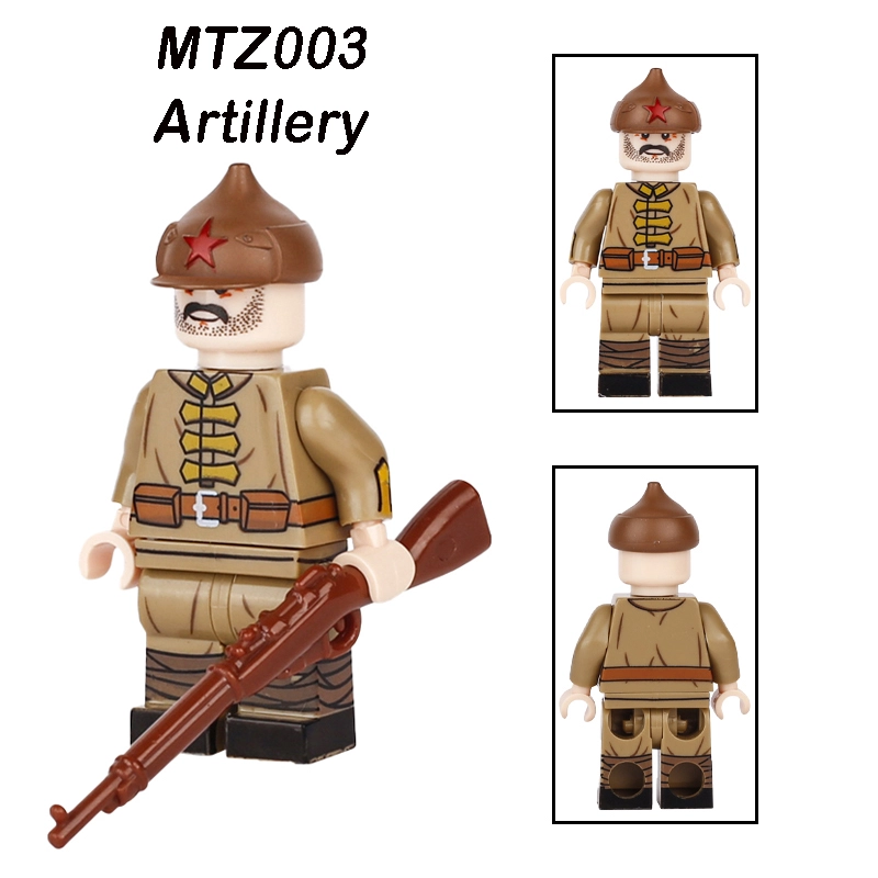 WW1 Military Russian Red Army Minifigs Building Blocks War Army Soviet Union Soldiers Weapon Gun Accessoories Toys Boys Gifts