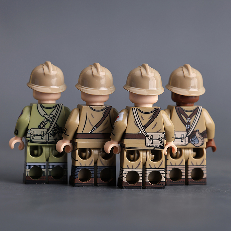  WW2 Military French Lieutenant Sliders Building Blocks Senegalese Infantry Minifigs Army Medical Captain War Bricks Toy Gifts