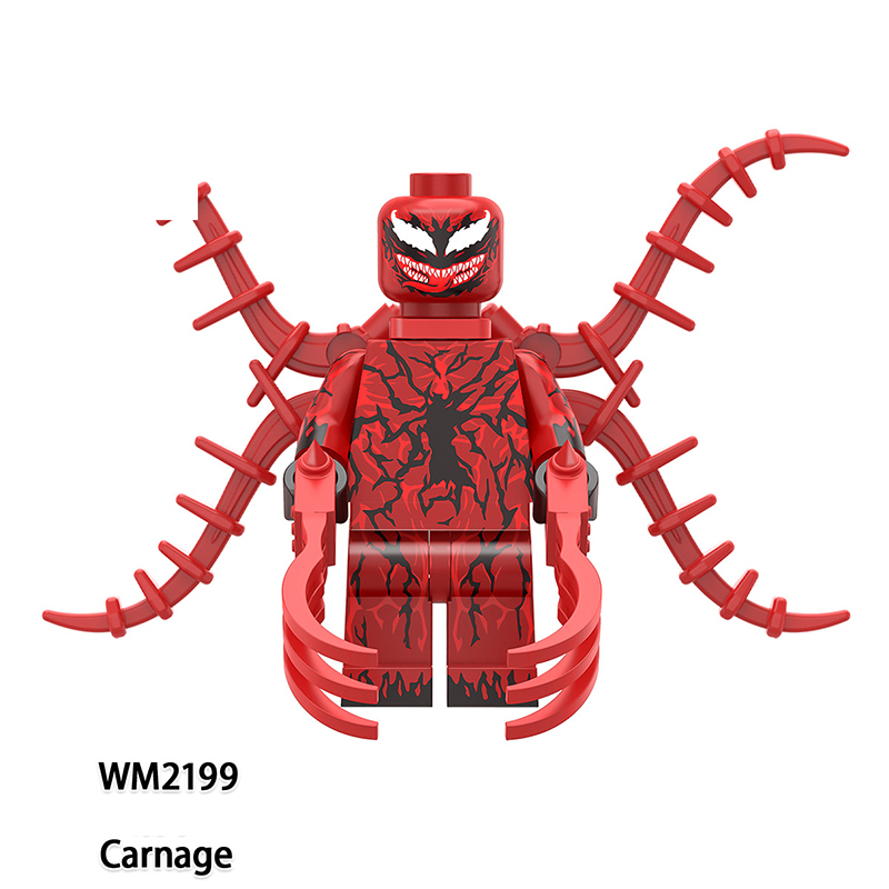 WM6054 Marvel DC Comics Venom Carnage Minifigs Building Blocks Black Scream Action Figures Eddie Brock Children Gifts Toys