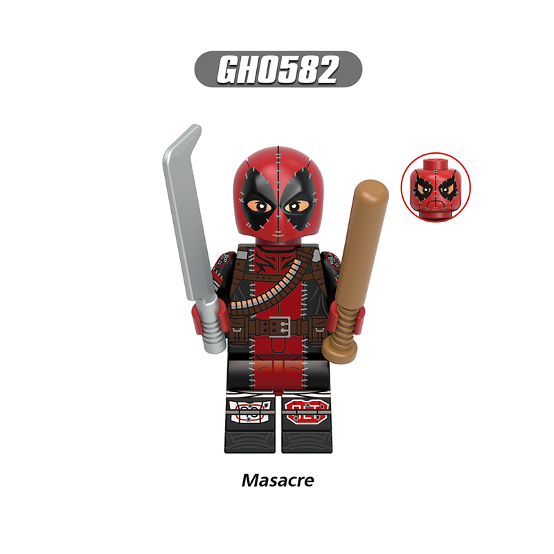 G0173 Marvel DC Comics Deadpool Wolverine Action Figures Building Blocks DC Comics Masacre Minifigs Blocks Children Toys Gifts