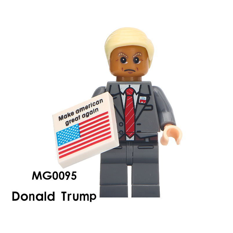 MG0095 Famous People Series Donald Trump Action Figures Brite Gunner Collection Model Building Blocks Children Gifts Toys