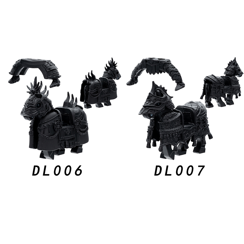 DL006 DL007 Medieval Heavy Armored War HorseBuilding Blocks Mounts Knight Cavalry Legion Soldiers Kids Toy Children