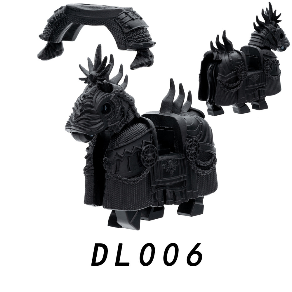 DL006 DL007 Medieval Heavy Armored War HorseBuilding Blocks Mounts Knight Cavalry Legion Soldiers Kids Toy Children