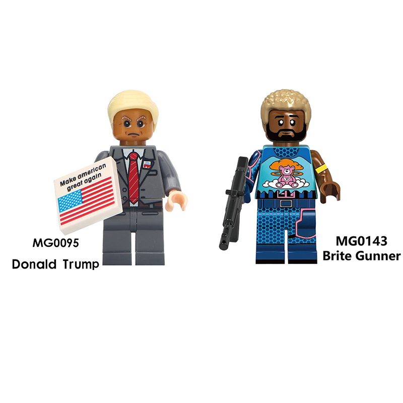 MG0095 Famous People Series Donald Trump Action Figures Brite Gunner Collection Model Building Blocks Children Gifts Toys