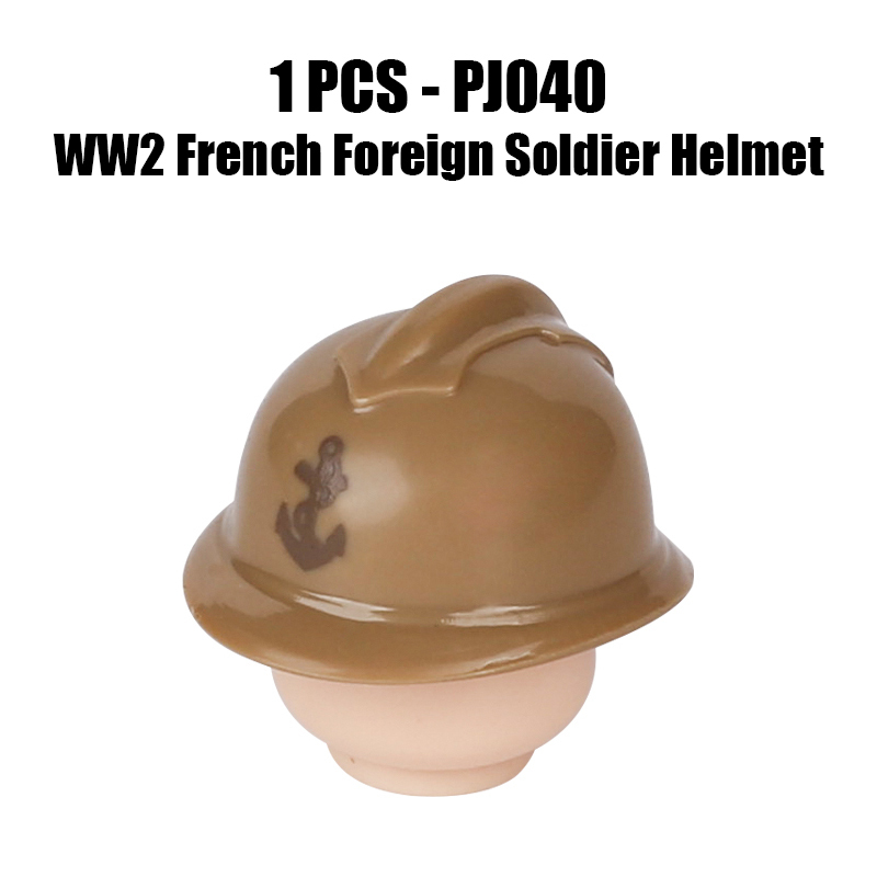 WW2 France Military Soliders Helmet Building Blocks French Medical Helmet Army Soliders Compatible Hats Bricks Children Gifts Toys