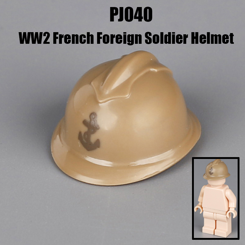WW2 France Military Soliders Helmet Building Blocks French Medical Helmet Army Soliders Compatible Hats Bricks Children Gifts Toys