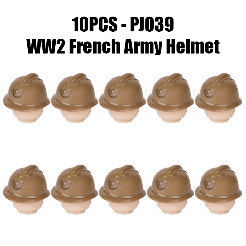 WW2 France Military Soliders Helmet Building Blocks French Medical Helmet Army Soliders Compatible Hats Bricks Children Gifts Toys