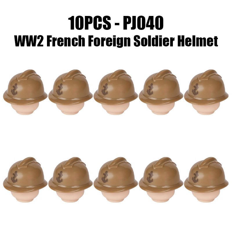 WW2 France Military Soliders Helmet Building Blocks French Medical Helmet Army Soliders Compatible Hats Bricks Children Gifts Toys