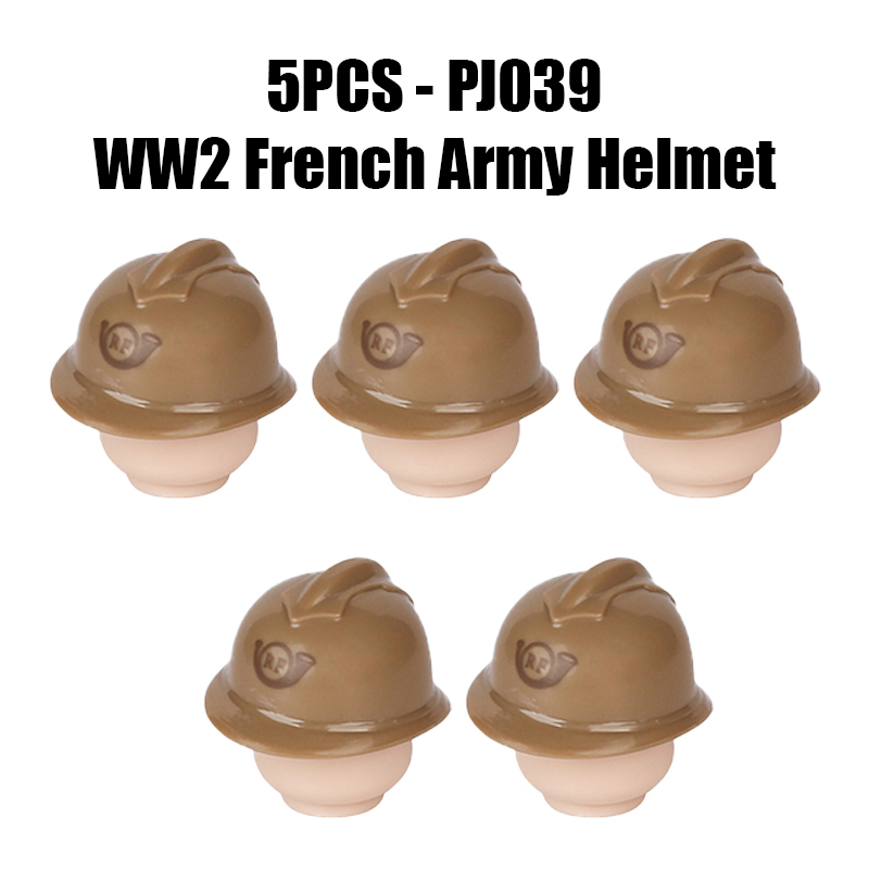 WW2 France Military Soliders Helmet Building Blocks French Medical Helmet Army Soliders Compatible Hats Bricks Children Gifts Toys
