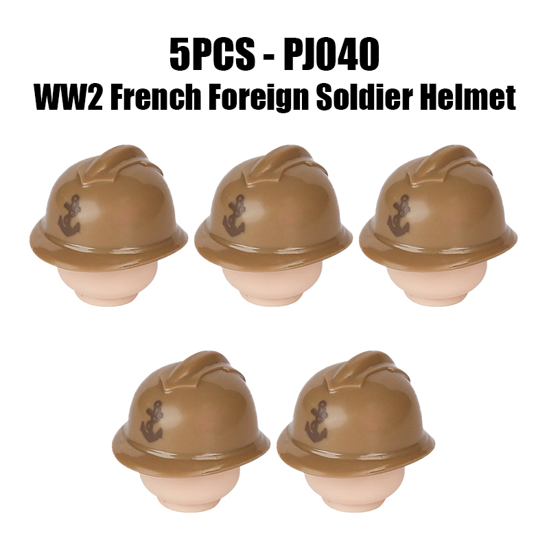 WW2 France Military Soliders Helmet Building Blocks French Medical Helmet Army Soliders Compatible Hats Bricks Children Gifts Toys