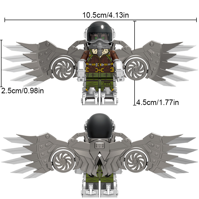 DT01 Marvel Superhero Hero Vultures Minifigs Building Blocks King DC Comics Action Figures Compatible Children Gifts Toys