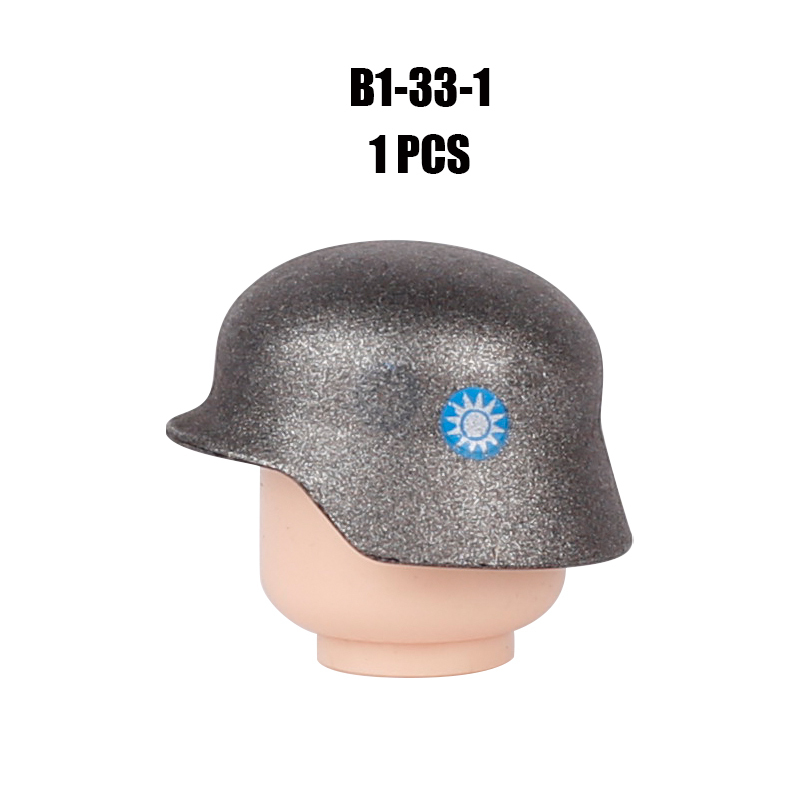 WW2 Military Soliders PJ044 Chinese Army HatBuilding Blocks French Weapon Helmet Army Compatible Hats Bricks Children Gifts Toys