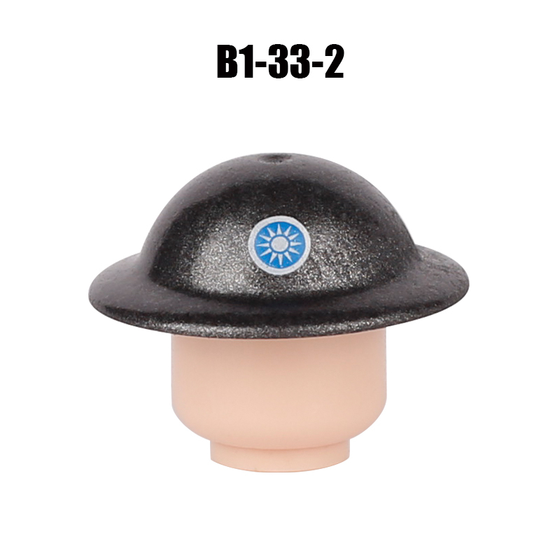 WW2 Military Soliders PJ044 Chinese Army HatBuilding Blocks French Weapon Helmet Army Compatible Hats Bricks Children Gifts Toys