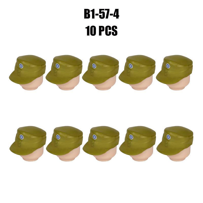 WW2 Military Soliders PJ044 Chinese Army HatBuilding Blocks French Weapon Helmet Army Compatible Hats Bricks Children Gifts Toys