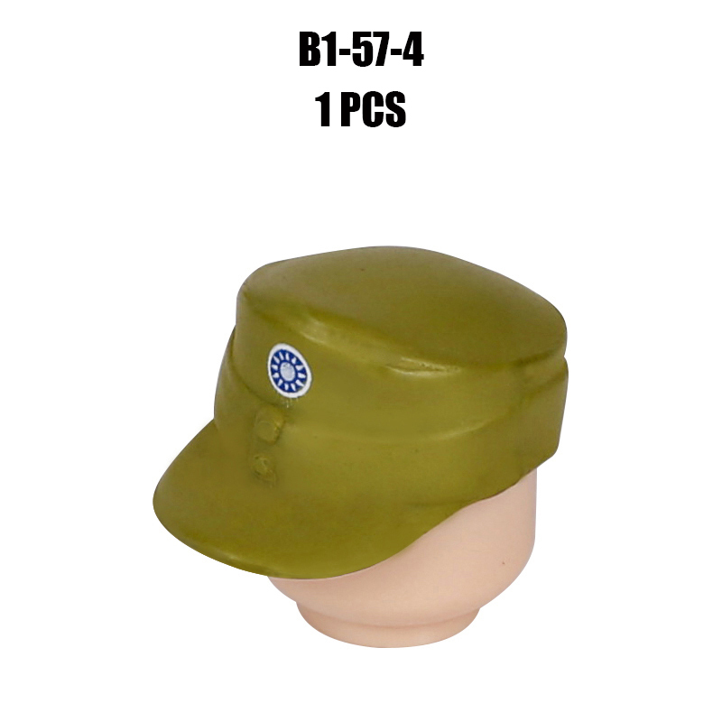 WW2 Military Soliders PJ044 Chinese Army HatBuilding Blocks French Weapon Helmet Army Compatible Hats Bricks Children Gifts Toys