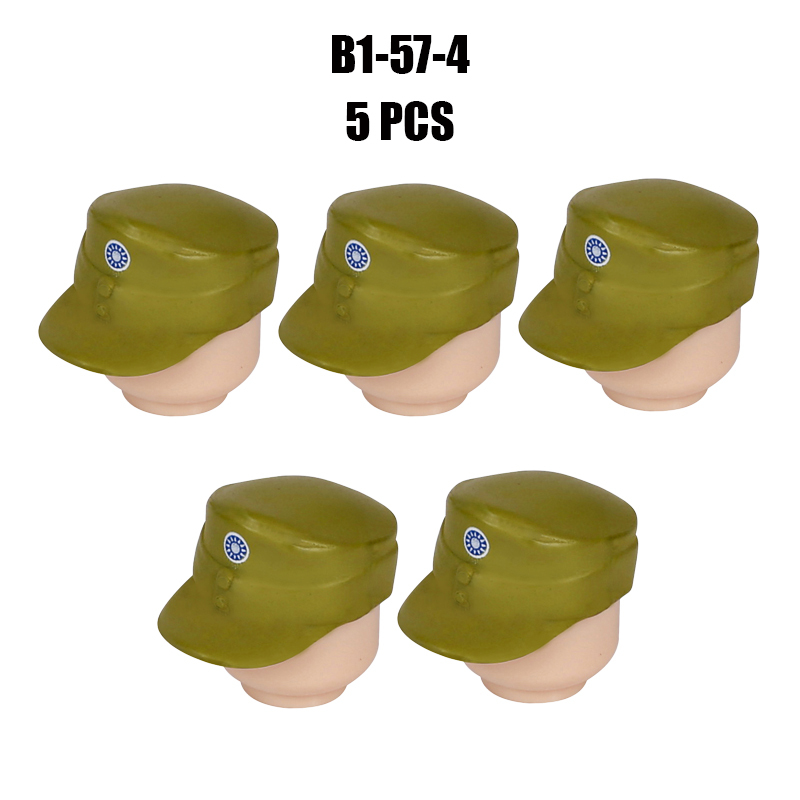 WW2 Military Soliders PJ044 Chinese Army HatBuilding Blocks French Weapon Helmet Army Compatible Hats Bricks Children Gifts Toys