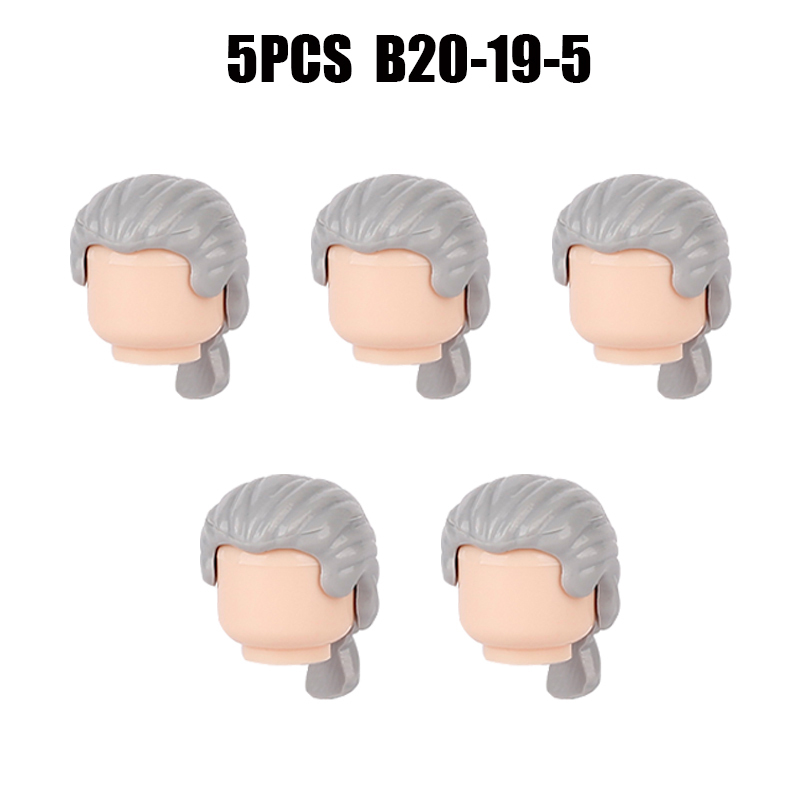 MOC City Hair Accessories Building Blocks Compatible Figure Body Parts Brown Black Blond Head DIY Bricks Toys Children Gift
