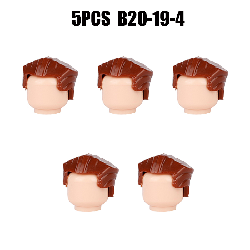 MOC City Hair Accessories Building Blocks Compatible Figure Body Parts Brown Black Blond Head DIY Bricks Toys Children Gift