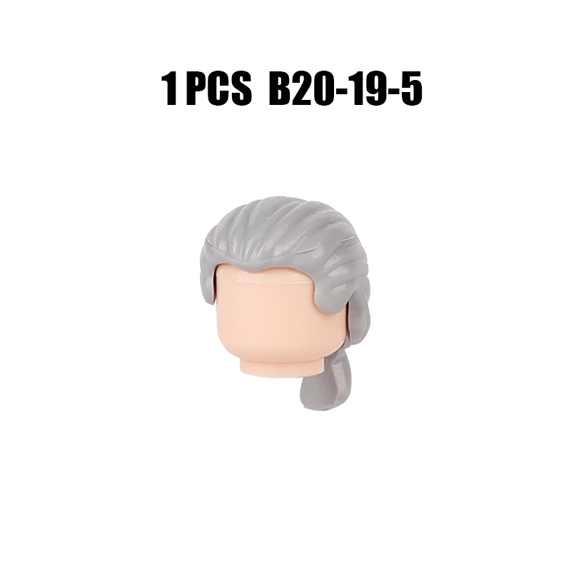 MOC City Hair Accessories Building Blocks Compatible Figure Body Parts Brown Black Blond Head DIY Bricks Toys Children Gift