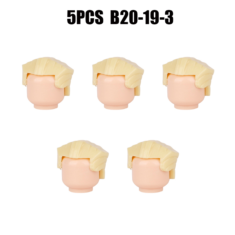 MOC City Hair Accessories Building Blocks Compatible Figure Body Parts Brown Black Blond Head DIY Bricks Toys Children Gift