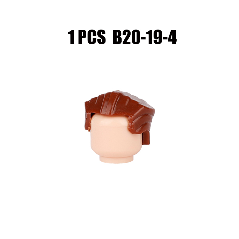 MOC City Hair Accessories Building Blocks Compatible Figure Body Parts Brown Black Blond Head DIY Bricks Toys Children Gift
