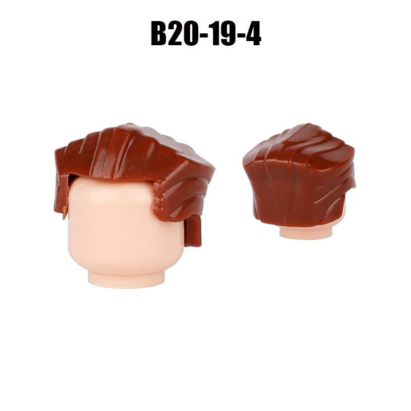MOC City Hair Accessories Building Blocks Compatible Figure Body Parts Brown Black Blond Head DIY Bricks Toys Children Gift