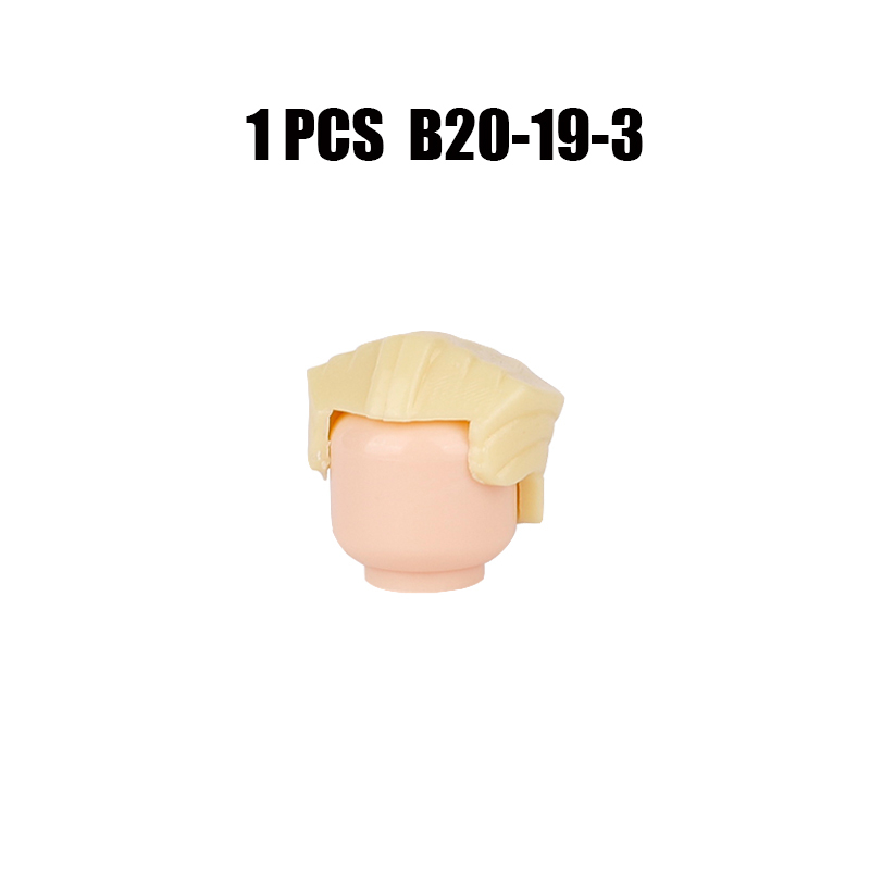 MOC City Hair Accessories Building Blocks Compatible Figure Body Parts Brown Black Blond Head DIY Bricks Toys Children Gift